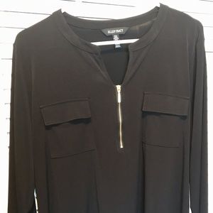Black Ellen Tracy blouse with zipper, size XL